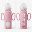 Pink Silicone Glass Baby Feeding Bottle 240ml