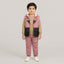 Boys Pink & Brown Hooded Vest Winter Outfit Set