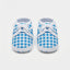 Blue Checkered Baby Soft Sole Booties