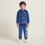 Boys Blue Velvet Hooded Jacket & "Denim Collection" Trouser Set | 4–5 Years