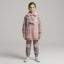 Girls Grey & Pink Winter 2-Piece Fur Suit | Kids Warm Tracksuit
