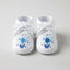 Blue Floral White Baby Booties Set