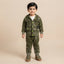 Baby Boy Green Plaid Hooded Jacket & Jogger Set