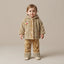 Toddler Girls' Golden Beige Textured Hooded Jacket and Matching Pants Set