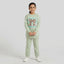 Girls Mint Green Fleece Tracksuit with Leopard Bow