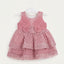 Girls Pink Sequined Ruffled Layered Party Frock