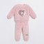 Toddler Girls' Pink Fuzzy "Little Unicorn" Sequin Heart Sweatshirt and Jogger Set