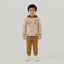 Boys Beige Corduroy Hooded Bomber Jacket & Mustard Trousers Outfit