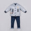 Boys Silver Puffer Jacket & Denim Jeans Set