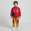 Boys Red Puffer Jacket & Mustard Joggers Winter Tracksuit