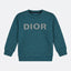 Boys' Teal Melange Logo Print Sweatshirt