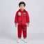 Boys Red Quilted Hooded Tracksuit