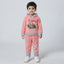 Boys Pink Velvet Two Piece Hoodie Suit | Premium Kids Winter Wear
