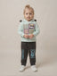 Girls' Designer-Inspired Hoodie and Jogger Two-Piece Set - Mint Green & Charcoal