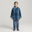 Girls Blue Faux Fur Coat & Rhinestone Heart Denim Set