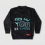 Boys Black "Be You" Fuzzy Sweater