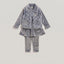 Grey Velvet 3-Piece Girls Suit with Fur Details