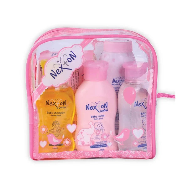 Nexton Baby Care Travel Pouch Deluxe Pink Small