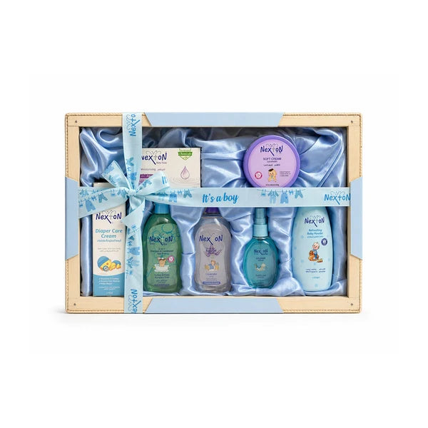 Nexton It's A Boy Luxury Wooden Basket Baby Gift Set