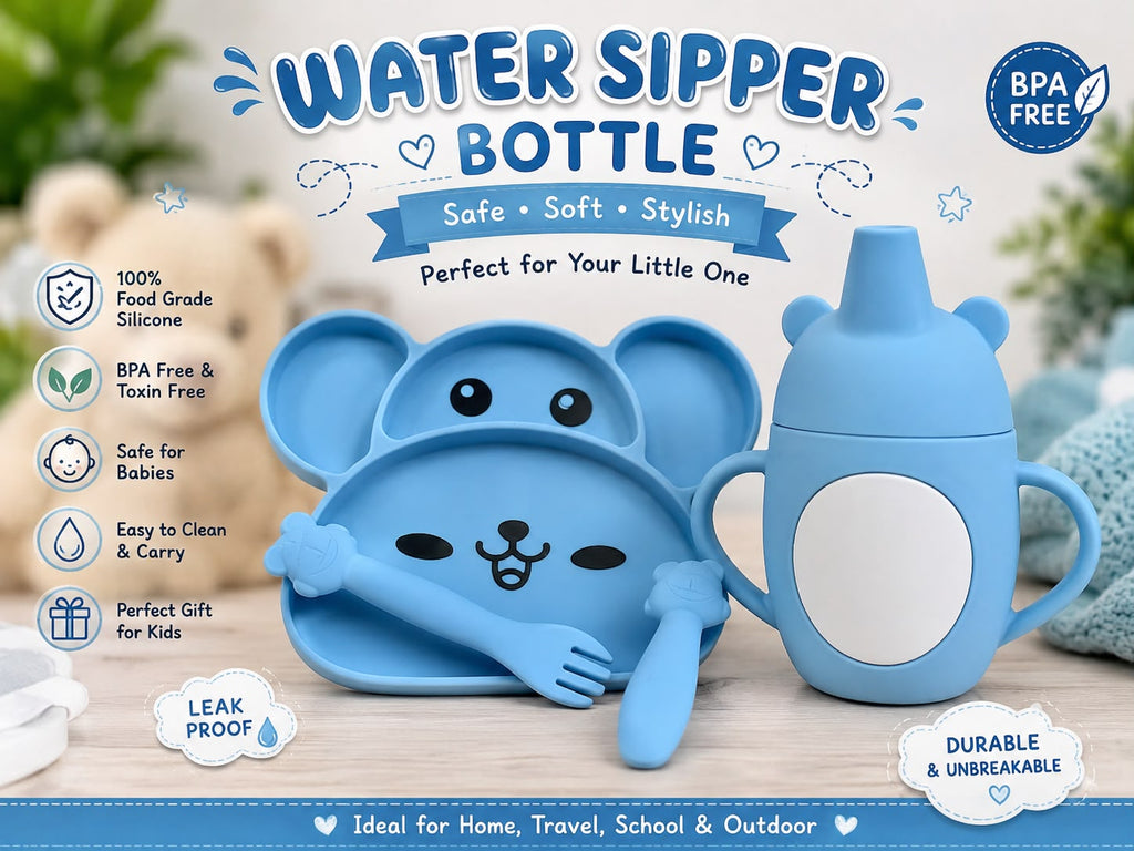 Cute Bear Baby Silicone Feeding Set — Photo 3