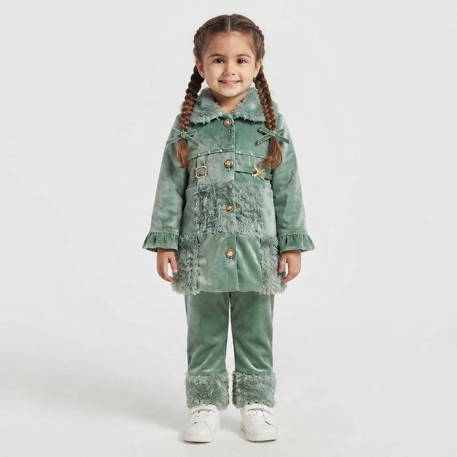 Girls Dress 2 Piece Suit | Stylish Comfortable Kids Outfit (Variant 2)