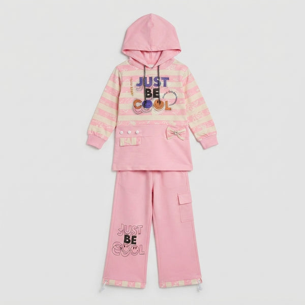 Girls Pink Just Be Cool Hoodie Set — Photo 2