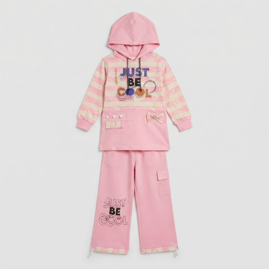 Girls Pink Just Be Cool Hoodie Set — Photo 2