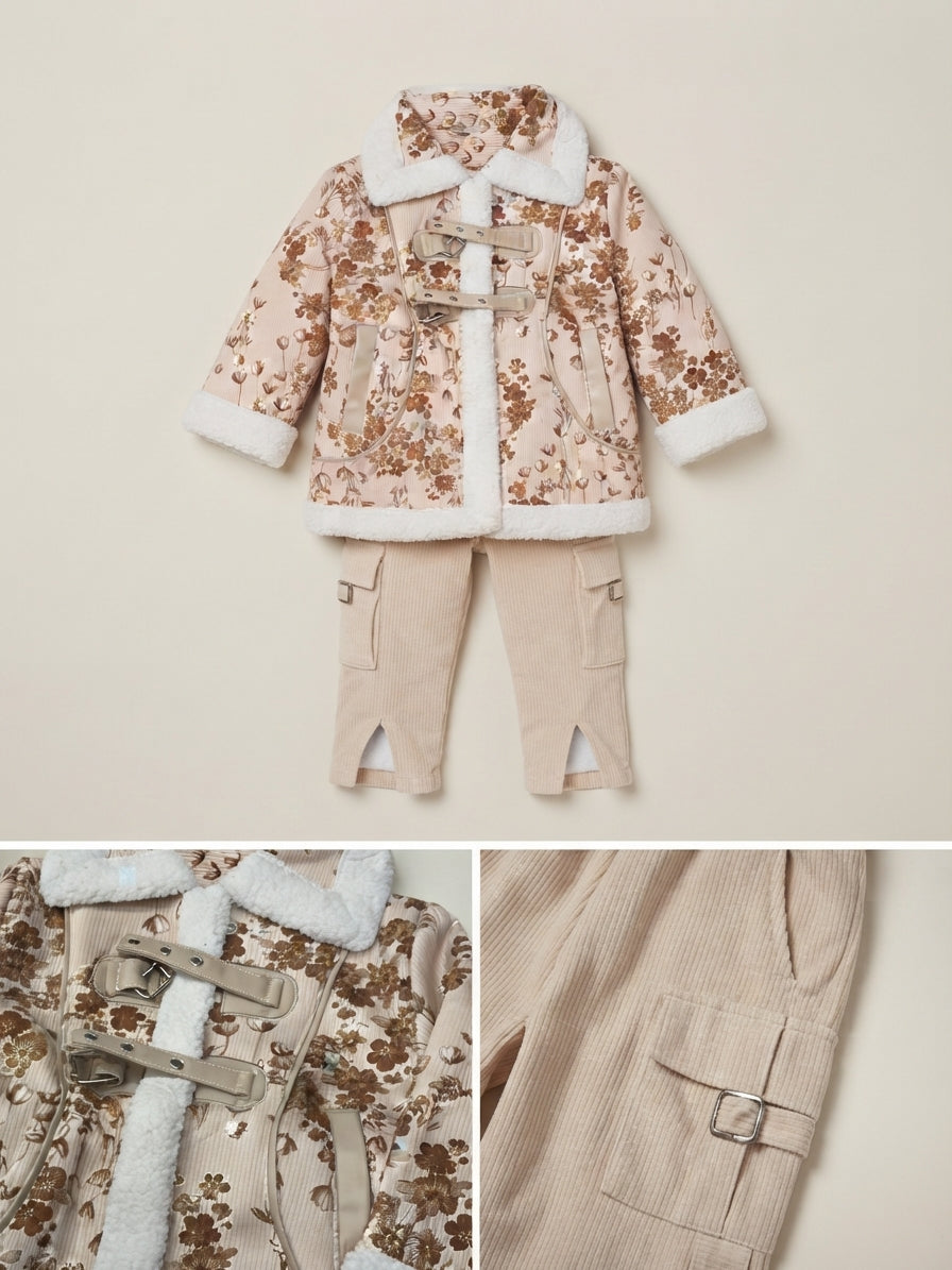 Girls 2-Piece Floral Winter Suit — Photo 2