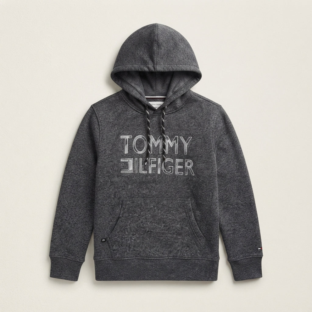 Boys' Dark Grey Heather Graphic Hoodie