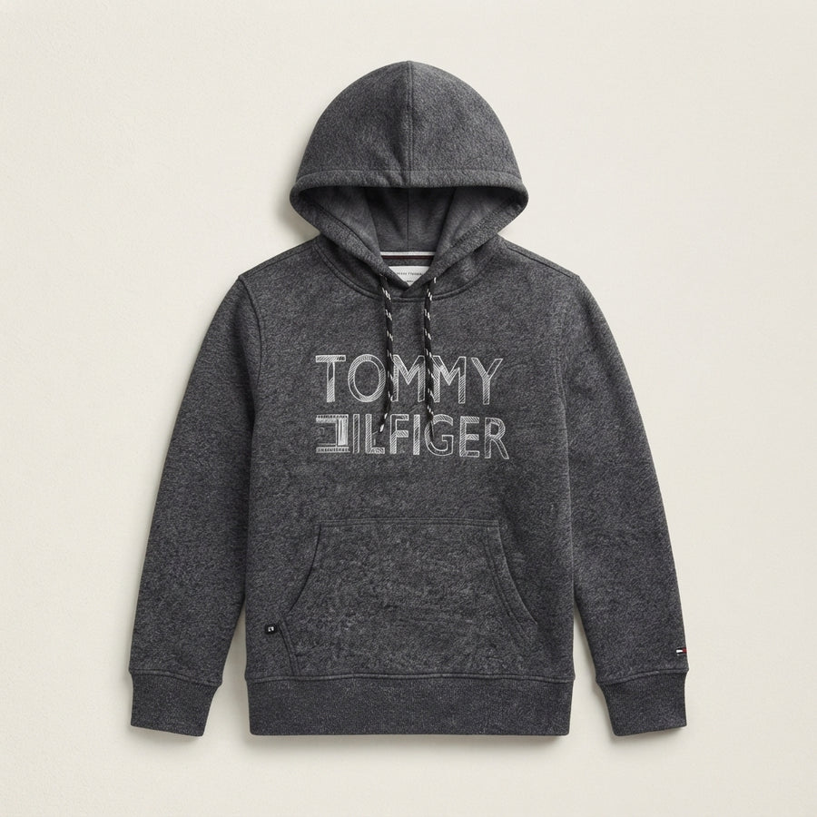 Boys' Dark Grey Heather Graphic Hoodie