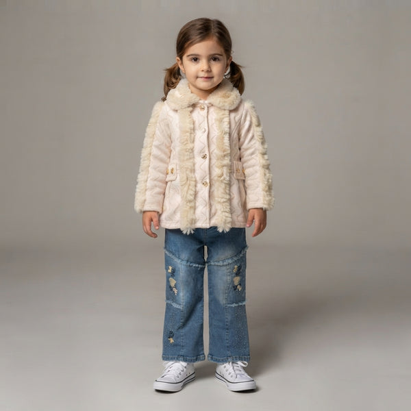 Girls 2 Piece Velvet Suit | Winter Kids Outfit