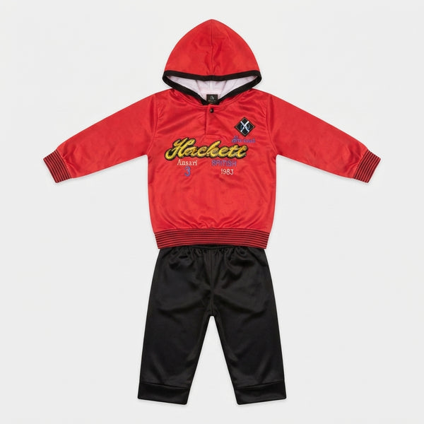 Boys Red & Black Hooded Winter Tracksuit — Photo 2