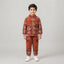 Orange Plaid Checked Tracksuit Set For Boys