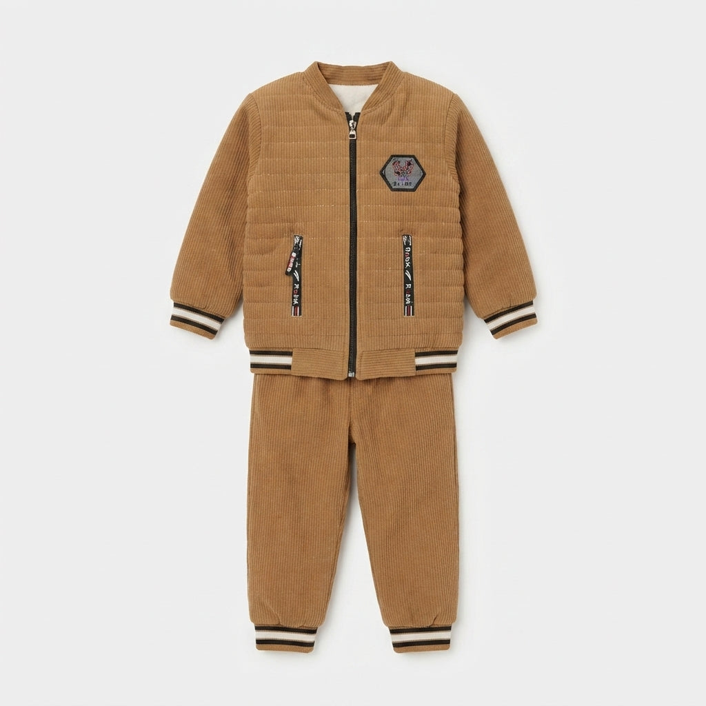 Boys Camel Brown Winter Suit | Kids Winter Wear Pakistan