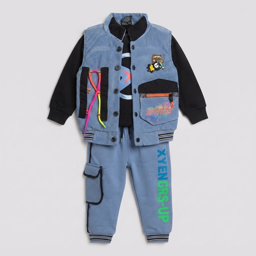 Boys 3-Piece Waffle Vest Set — Photo 2