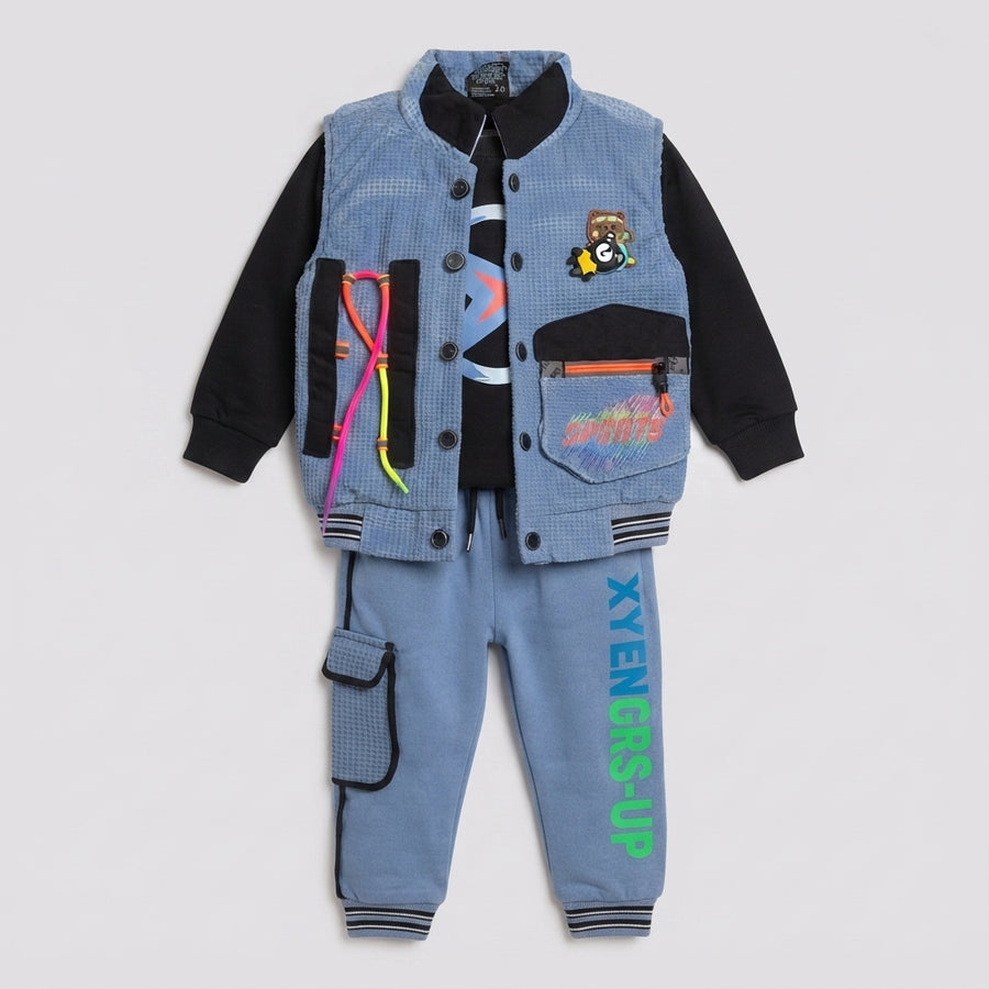 Boys 3-Piece Waffle Vest Set — Photo 2