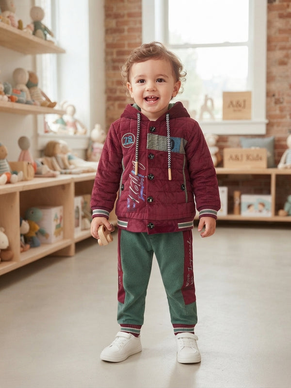 Boys Premium Velvet 2-Piece Winter Suit — Photo 2
