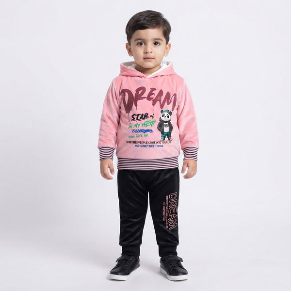 Pink Velvet 2 Piece Suit for Boys | Kids Winter Velvet Suit