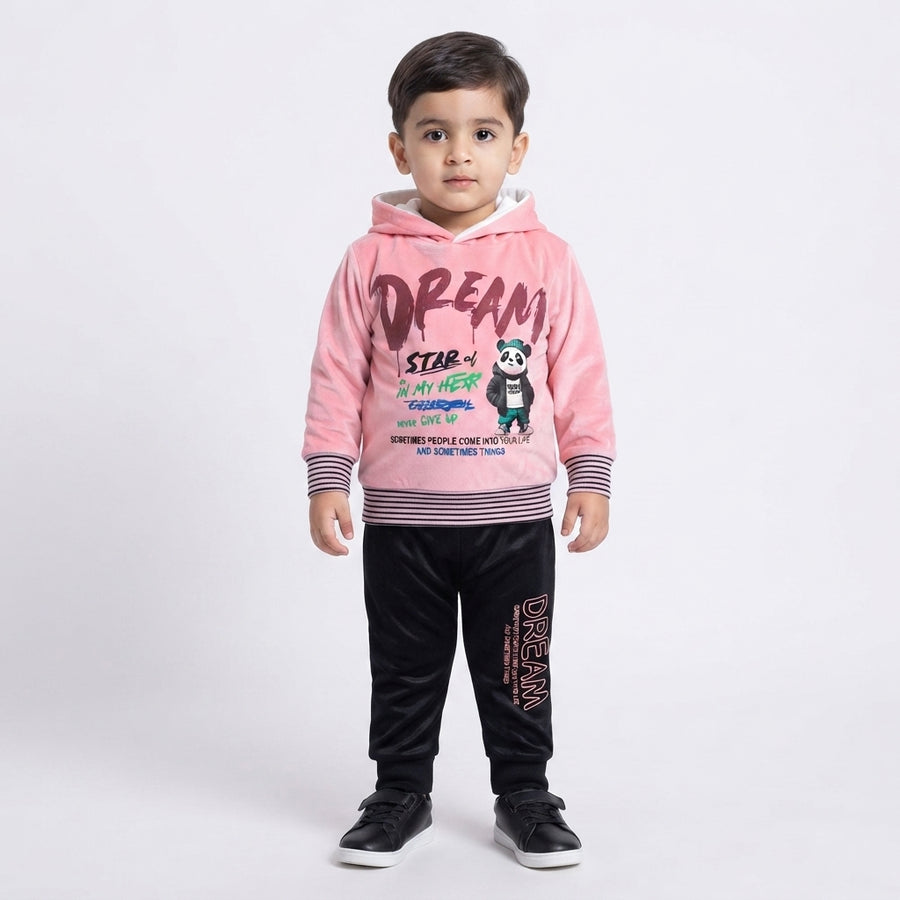 Pink Velvet 2 Piece Suit for Boys | Kids Winter Velvet Suit