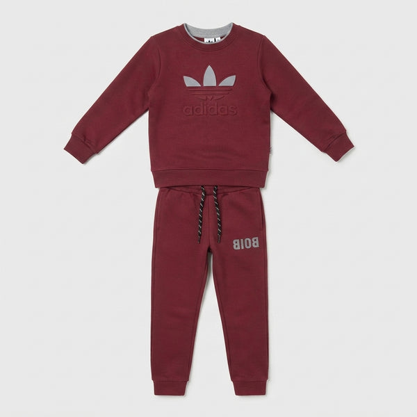 Boys Maroon Branded Crewneck Tracksuit | Iqra Garments — Photo 2