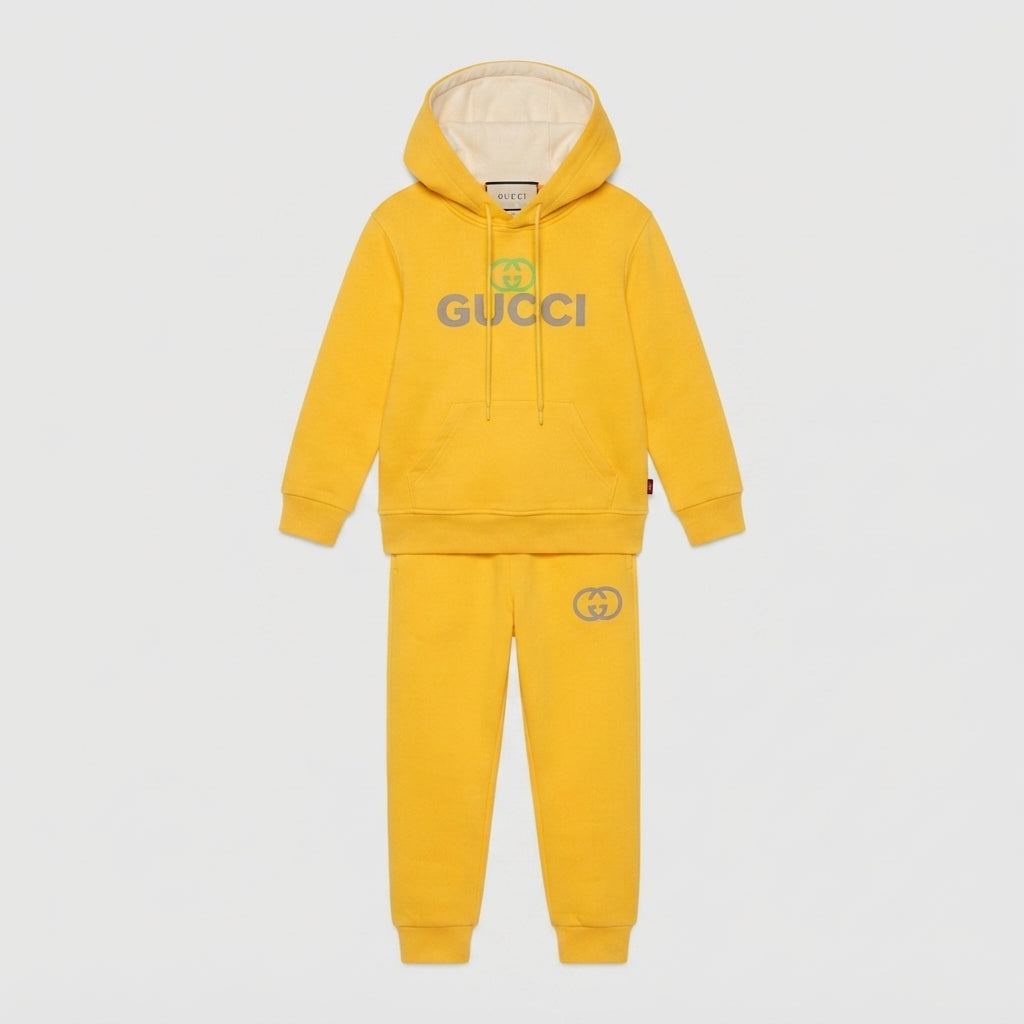 Boys Yellow Branded Designer-Style Tracksuit — Photo 2