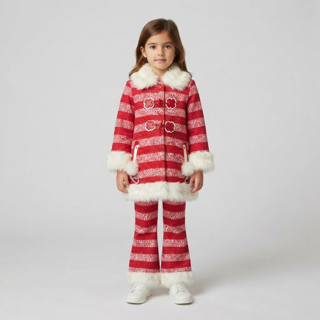 Festive Striped Red & White Winter Set