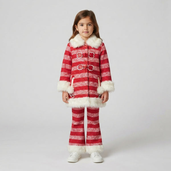 Festive Striped Red & White Winter Set