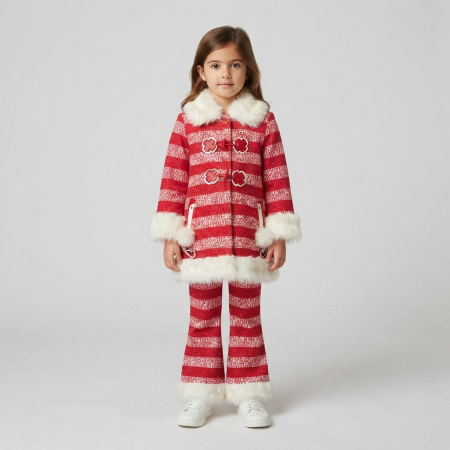 Festive Striped Red & White Winter Set