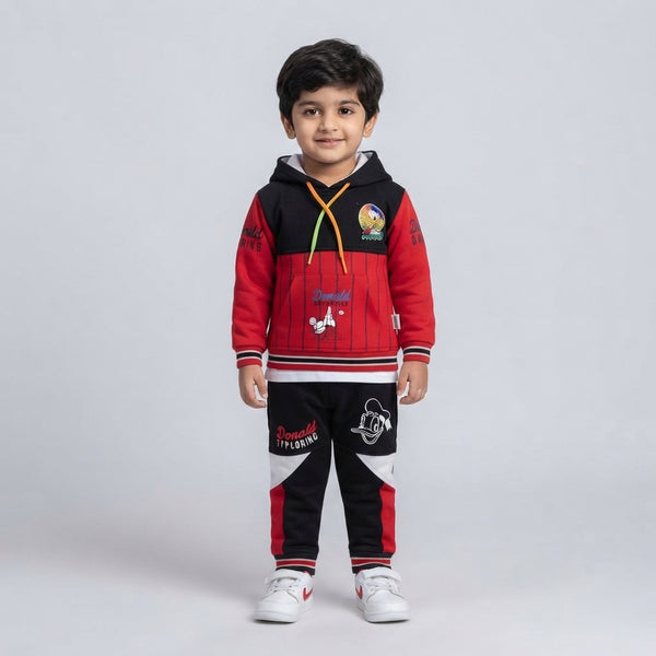 Donald Duck Red &amp; Black Kids Hoodie Outfit Set