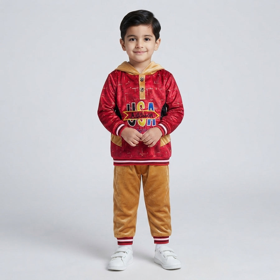 Boys Velvet Winter Suit – Stylish Comfortable Kids Outfit