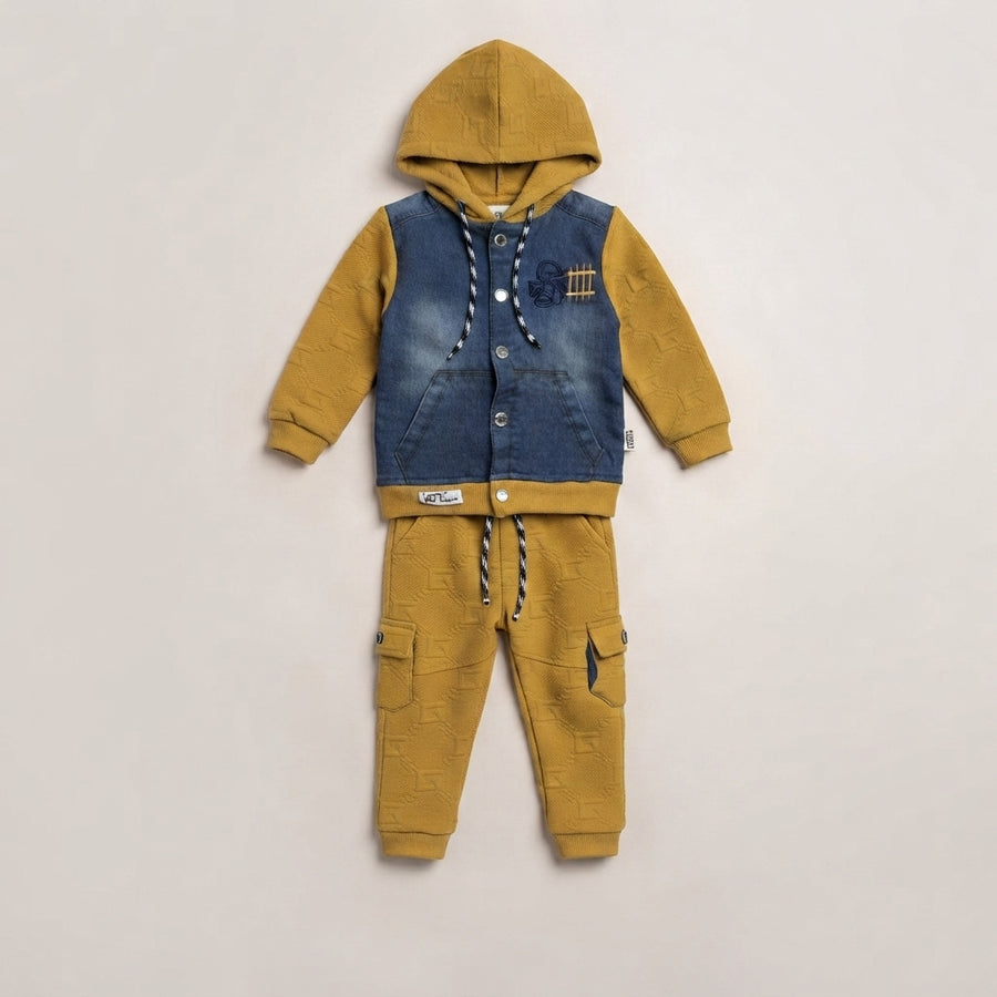 Kids Yellow & Denim Cargo Tracksuit for Boys