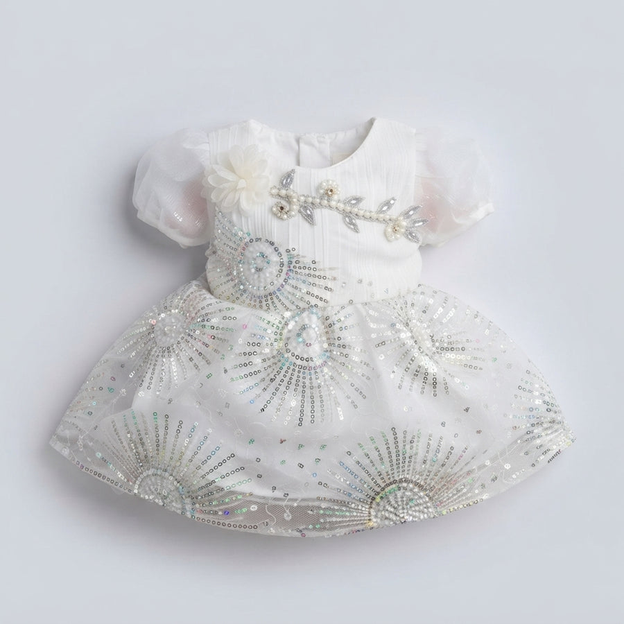 Baby Girl White Fancy Party Wear Frock