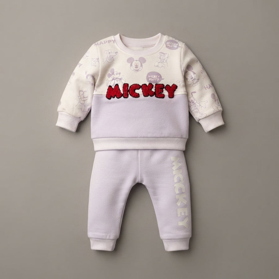 Baby Mickey Mouse Print Sweatshirt and Pants Set