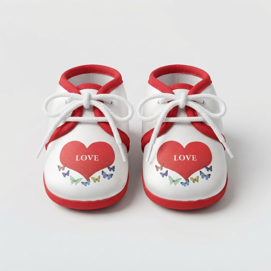 Love Heart Butterfly Baby Booties Set